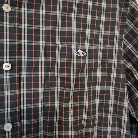 Fish Hippie Men's Blue Plaid Shirt Large - Picture 2 of 4